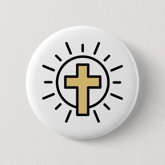 Badge Rond 5 Cm Croix chrétienne simple (Devant)