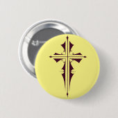 Badge Rond 5 Cm Croix chrétienne violette (Devant & derrière)