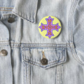 Badge Rond 5 Cm Croix copte en pastel magnifique (En situation)