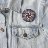 Badge Rond 5 Cm Croix de chrome bleu (En situation)