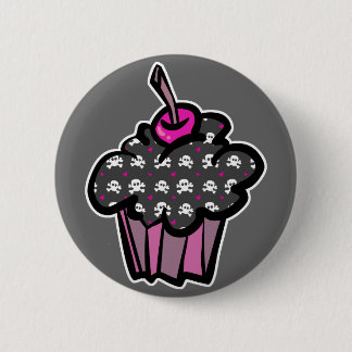 Badge Rond 5 Cm croix de crâne goth cupcake