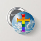 Badge Rond 5 Cm Croix de fierté de LGBT (Devant & derrière)