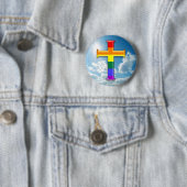 Badge Rond 5 Cm Croix de fierté de LGBT (En situation)