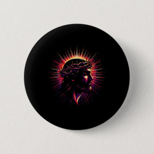 Badge Rond 5 Cm croix de foi de Jésus chrétien religieux verset de