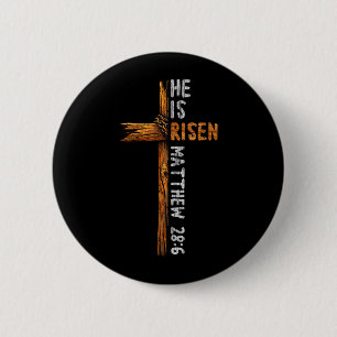 Badge Rond 5 Cm Croix de Jésus ressuscité Foi religieuse chrétienn