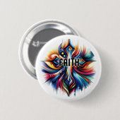 Badge Rond 5 Cm Croix de l'art Abstrait (Devant & derrière)