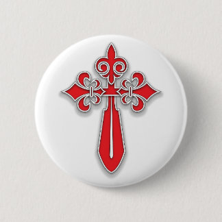 Badge Rond 5 Cm Croix de Santiago
