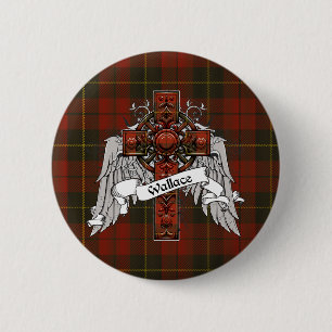 Badge Rond 5 Cm Croix de tartan de Wallace