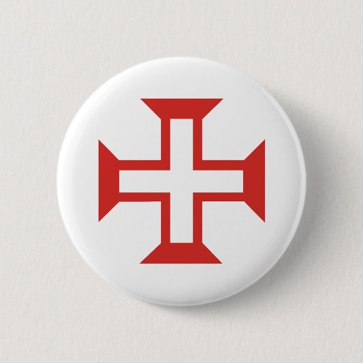 Badge Rond 5 Cm Croix des Templiers rouges (Devant)