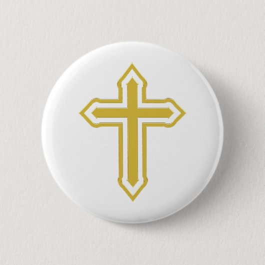 Badge Rond 5 Cm Croix d'or (Devant)