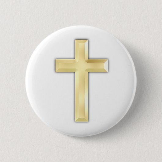 Badge Rond 5 Cm Croix d'or (Devant)