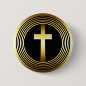 BADGE ROND 5 CM CROIX D'OR (Devant)