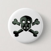 Badge Rond 5 Cm croix du crâne (Devant)