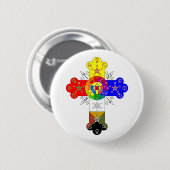 Badge Rond 5 Cm Croix franc-maçonnique (Devant & derrière)