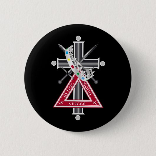 Badge Rond 5 Cm Croix freemasonique (Devant)