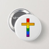 Badge Rond 5 Cm Croix gay (Devant & derrière)