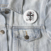 Badge Rond 5 Cm Croix gothique (En situation)