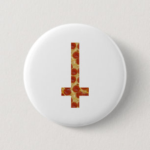 Badge Rond 5 Cm croix inversée de pizza