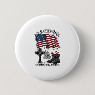 Badge Rond 5 Cm Croix Mémorielle Patriotique Bottes Poppy Drapeau
