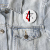 Badge Rond 5 Cm Croix méthodiste et colombe (En situation)