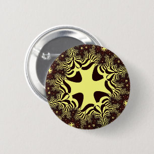 Badge Rond 5 Cm Croix noire et jaune