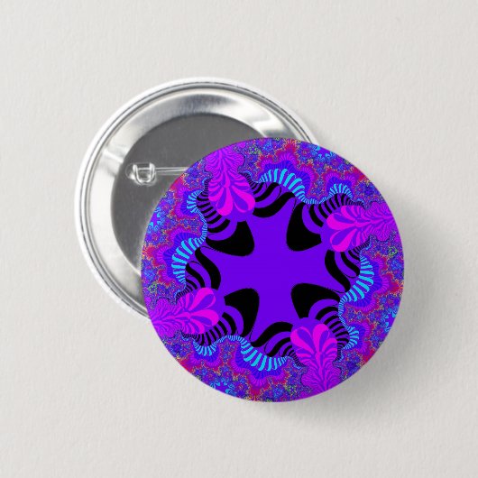 Badge Rond 5 Cm Croix noire et violette (Devant & derrière)