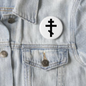 Badge Rond 5 Cm Croix orthodoxe (En situation)