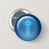 Badge Rond 5 Cm Croix religieuse | Christian (Devant & derrière)