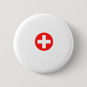 BADGE ROND 5 CM CROIX ROUGE