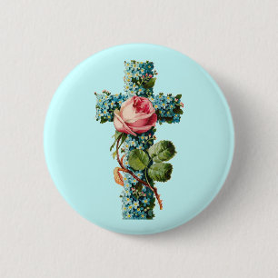 Badge Rond 5 Cm Croix vintage