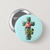 Badge Rond 5 Cm Croix vintage (Devant & derrière)