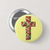 Badge Rond 5 Cm Croix vintage (Devant & derrière)