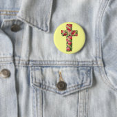 Badge Rond 5 Cm Croix vintage (En situation)