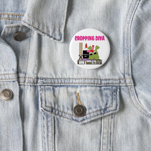 Badge Rond 5 Cm Cropping Diva (En situation)