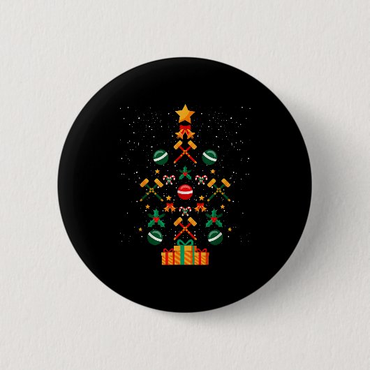 Badge Rond 5 Cm Croquet Christmas Tree Xmas  (Devant)