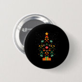 Badge Rond 5 Cm Croquet Christmas Tree Xmas  (Devant & derrière)