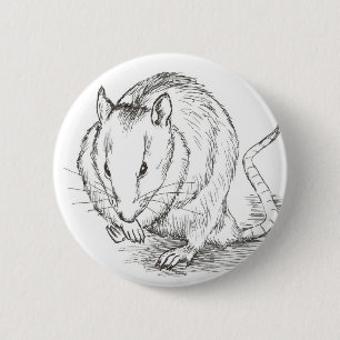 Badge Rond 5 Cm croquis de rat