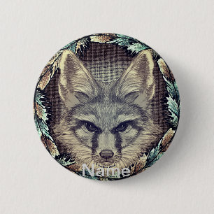 Badge Rond 5 Cm Croquis de renard