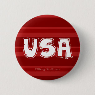 Badge Rond 5 Cm Croquis des Etats-Unis - bouton rouge