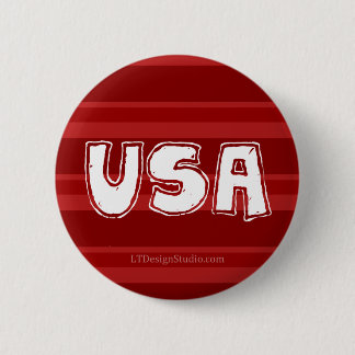Badge Rond 5 Cm Croquis des Etats-Unis - bouton rouge