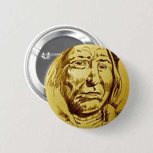 Badge Rond 5 Cm Croquis en chef indien (Devant & derrière)