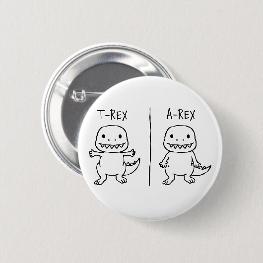 Badge Rond 5 Cm Croquis T-Rex T-Pose (Devant & derrière)