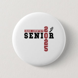 Badge Rond 5 Cm Cross Country Senior Night Senior Graduation 2025