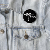 Badge Rond 5 Cm Cross/JESUS éternel (En situation)