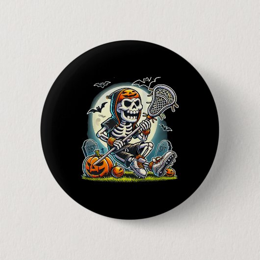 Badge Rond 5 Cm Crosse de squelette d'Halloween (Devant)