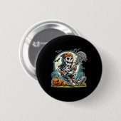 Badge Rond 5 Cm Crosse de squelette d'Halloween (Devant & derrière)