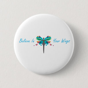Badge Rond 5 Cm Croyez dans votre bouton d'ailes
