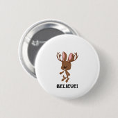 Badge Rond 5 Cm Croyez ! Jackalope mignon (Devant & derrière)