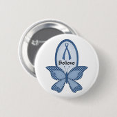 Badge Rond 5 Cm Croyez la conscience bleue (Devant & derrière)