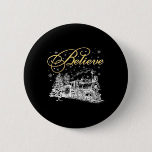 Badge Rond 5 Cm Croyez Noël Pôle Nord Express Polaire All Abr